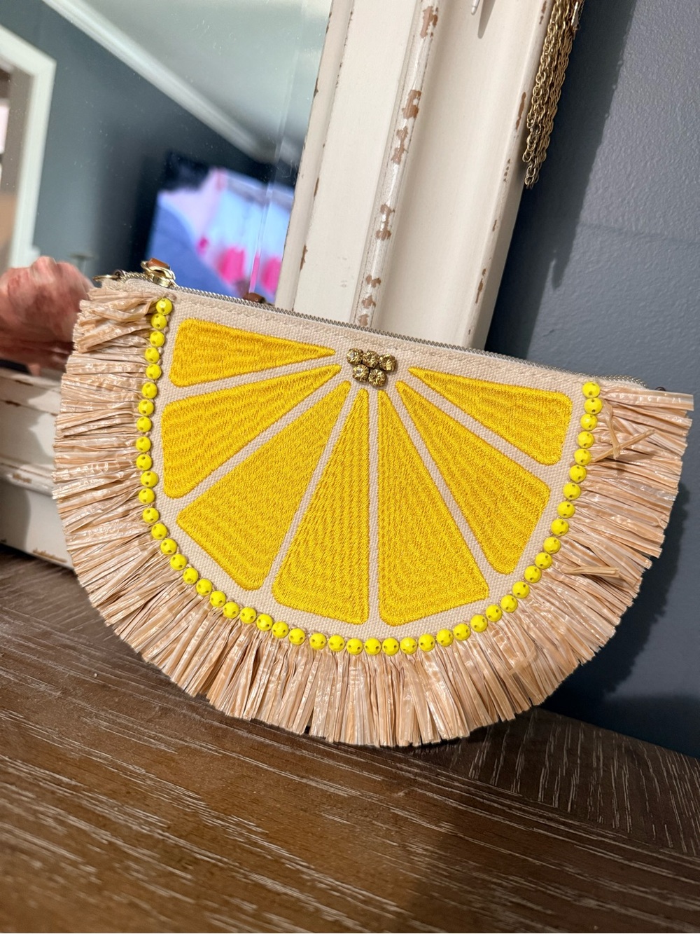 Stella & Dot lemon clutch